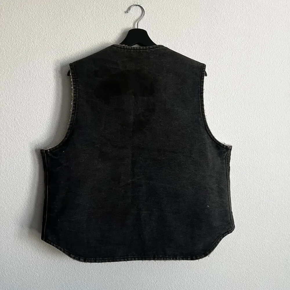 Carhartt faded black sherpa work wear vest